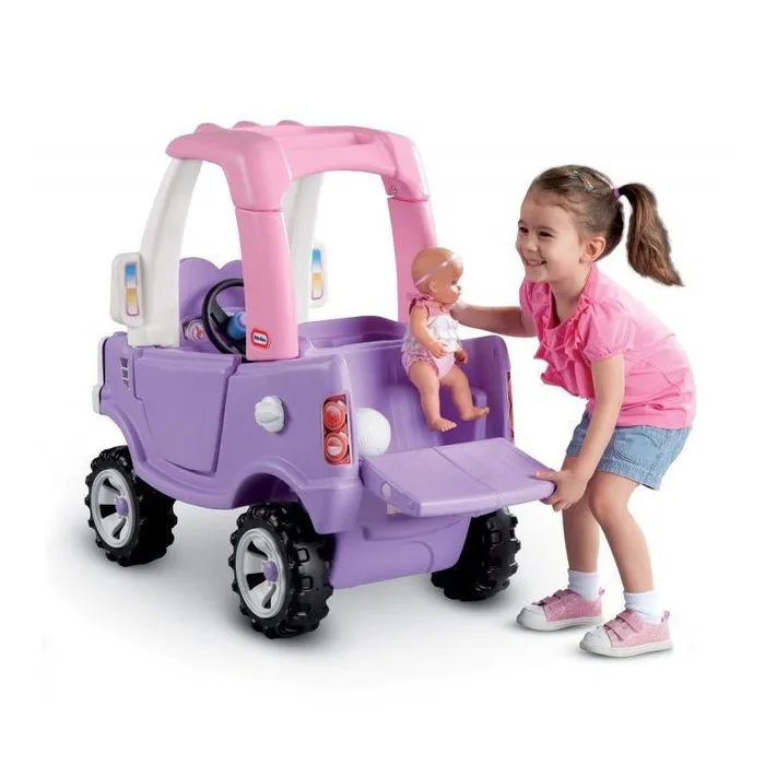 Little Tikes Cozy Coupe Princesse - Camion à Chevaucher pour Enfants Dès 18 Mois avec Portes, Klaxon, Plancher Amovible et Volant - Jouet d'Intérieur et d'Extérieur