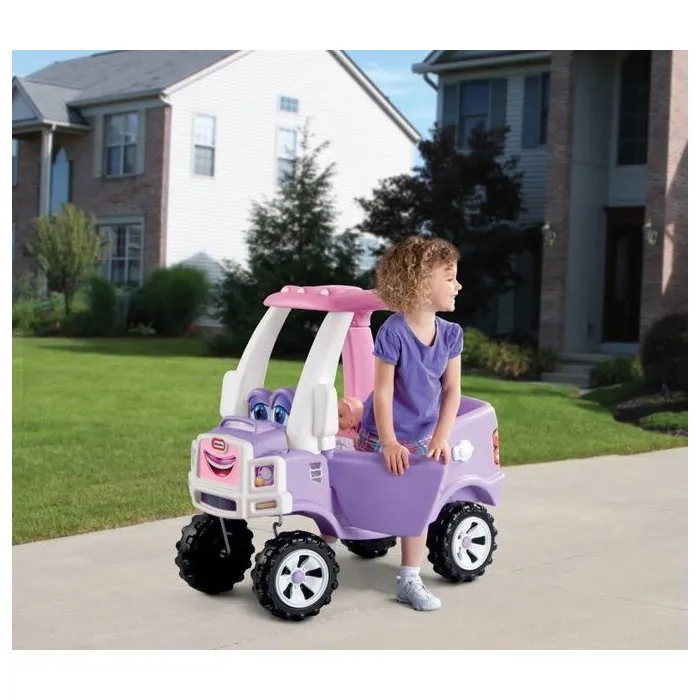 Little Tikes Cozy Coupe Princesse - Camion à Chevaucher pour Enfants Dès 18 Mois avec Portes, Klaxon, Plancher Amovible et Volant - Jouet d'Intérieur et d'Extérieur