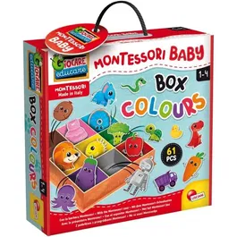 Lisciani Box Colours - Jeu d'apprentissage et de classification des couleurs basé sur la méthode Montessori, pièces en carton résistant 5mm, pour enfants dès 1 an