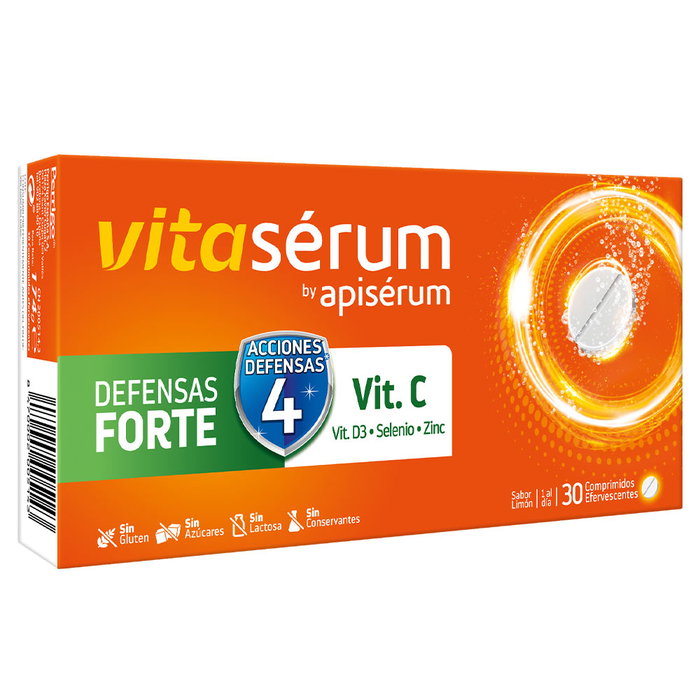 Apisérum VITASERUM DÉFENSES FORTE 30 comprimés, Complément pour les défenses immunitaires avec Vitamine C, D3, Zinc et Sélénium Apisérum VITASERUM DÉFENSES FORTE 30 comprimés, Complément pour les défenses immunitaires avec Vitamine C, D3, Zinc et Sélénium