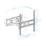 Tooq Support Mural pour Écrans 32-70 Pouces, VESA 100x100 à 400x400, Charge 40kg, Inclinable, Rotation, Noir