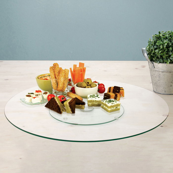 Home Deco Factory Plateau tournant en cristal 45 cm transparent Home Deco Factory Plateau tournant en cristal 45 cm transparent