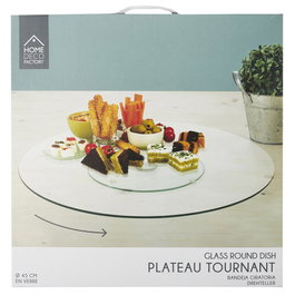 Home Deco Factory Plateau tournant en cristal 45 cm transparent