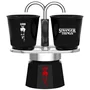 Bialetti Cafetière italienne Moka Express Stranger Things, Noir/Rouge, 130 ml avec 2 tasses thermosensibles - Édition collector