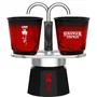 Bialetti Cafetière italienne Moka Express Stranger Things, Noir/Rouge, 130 ml avec 2 tasses thermosensibles - Édition collector