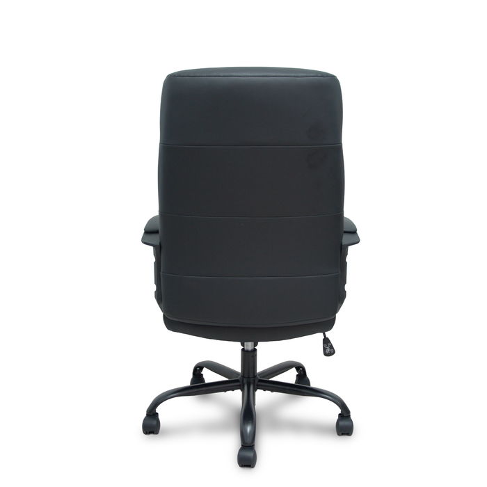Fauteuil Opti545 Mécanisme d'inclinaison Cuir écologique Noir Piètement en métal noir Accoudoirs fixes Sans appui-tête Roulettes en nylon 50 mm