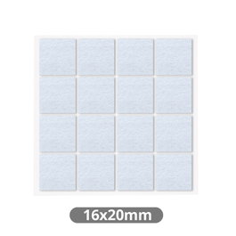 GSC Evolution Set de 16 feutres adhésifs carrés 16x20mm - Blanco