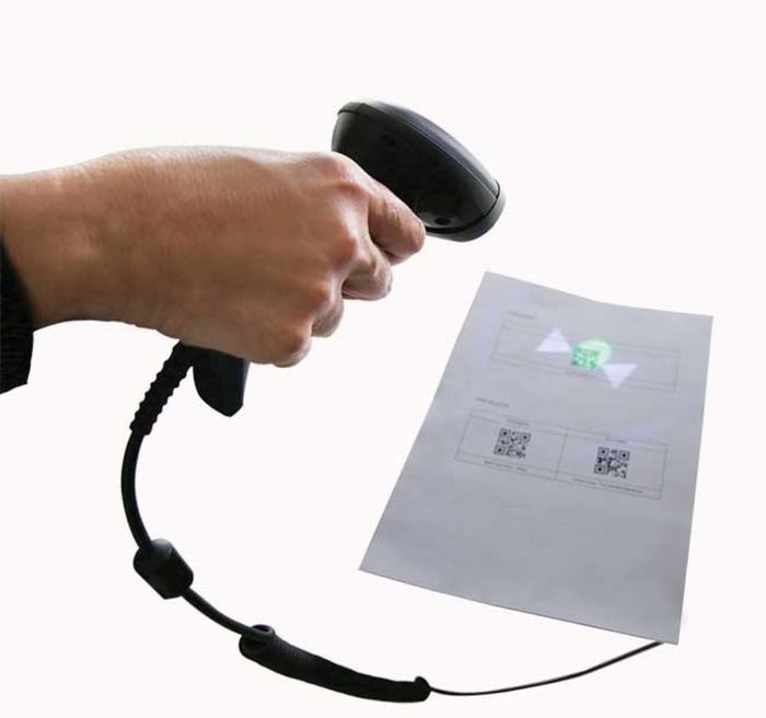 Datalogic Kit Scanner 2D QD2500 avec câble USB - Scanner de codes-barres filaire pour caisse POS, lecture rapide de codes abîmés et mobiles, technologie Green Spot, 90A052258