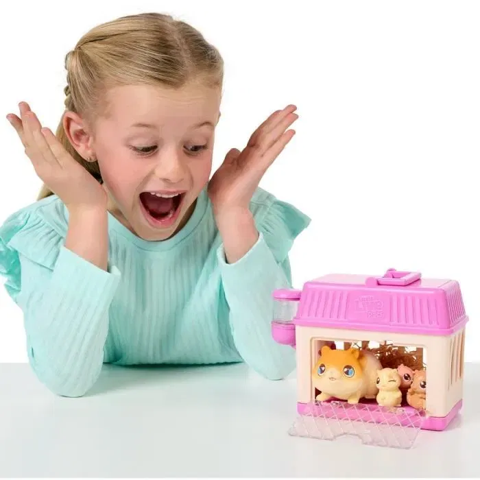 Little Live Pets Set de Jeu Mama Surprise Hamsters avec Bébés Hamsters Inclus et Accessoires Personnalisables - Jouet pour Enfants dès 5 Ans
