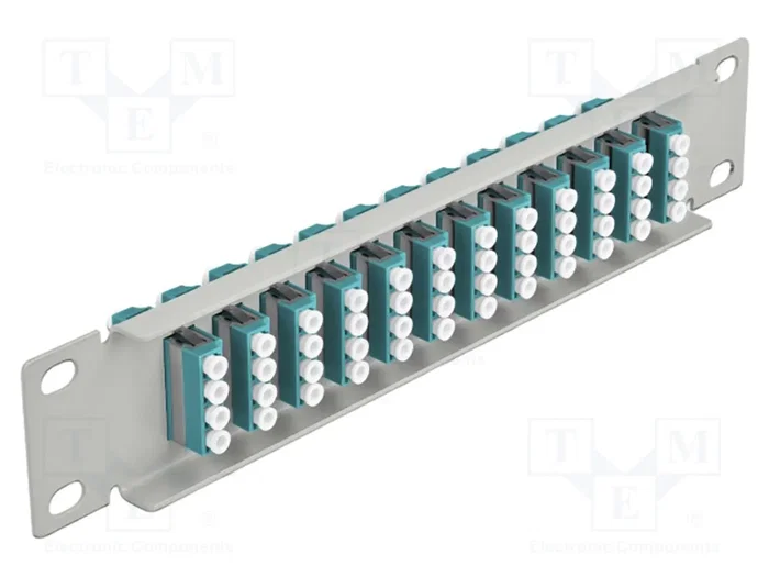 DELOCK Panneau de brassage à fibre optique LC Quad gris 10 pouces 1U