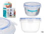Leknes Boîte hermétique cylindrique 1,2L 15x10x15 cm Plastique transparent (Set de 12)