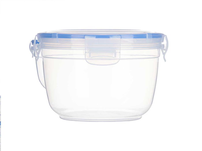 Leknes Boîte hermétique cylindrique 1,2L 15x10x15 cm Plastique transparent (Set de 12)