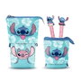 Karactermania Portatodo Cute Étui Porte-Stylos Lilo et Stitch Aloha avec 2 Stylos à Encre Gel Effaçable 10 Couleurs - Bleu Polyester ABS
