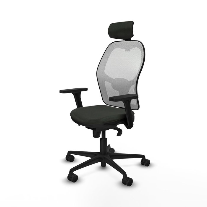 Piqueras y Crespo Chaise de Bureau avec Appui-tête Jorquera 3D036N2 Noir