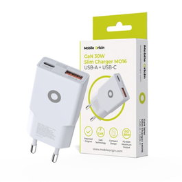Mobile Origin MO16 Slim Charger 30W USB-A + USB-C Blanc