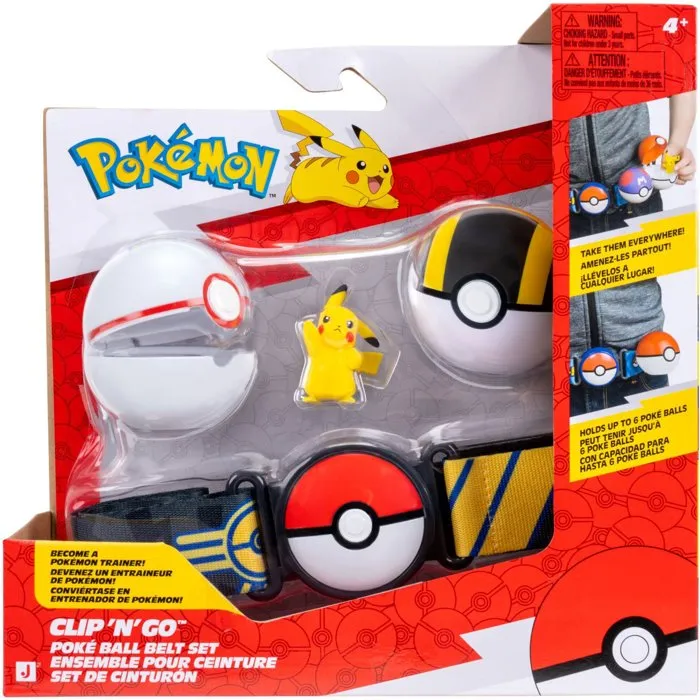 Pokemon Ceinture Poké Ball Clip'N Go Pikachu avec 2 Poké Balls et figurine Pokemon Ceinture Poké Ball Clip'N Go Pikachu avec 2 Poké Balls et figurine