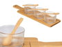 Kinvara Set de 3 bols en cristal avec cuillères et plateau en bambou 46x13x6 cm (Set de 12)