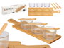 Kinvara Set de 3 bols en cristal avec cuillères et plateau en bambou 46x13x6 cm (Set de 12)