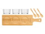 Kinvara Set de 3 bols en cristal avec cuillères et plateau en bambou 46x13x6 cm (Set de 12)