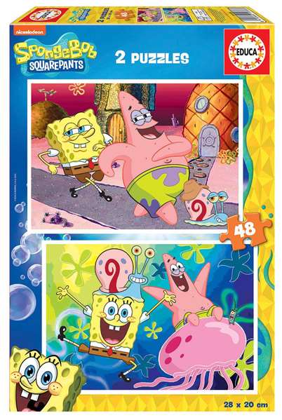 Educa Puzzle Bob l'éponge 2x48 pièces Educa Puzzle Bob l'éponge 2x48 pièces