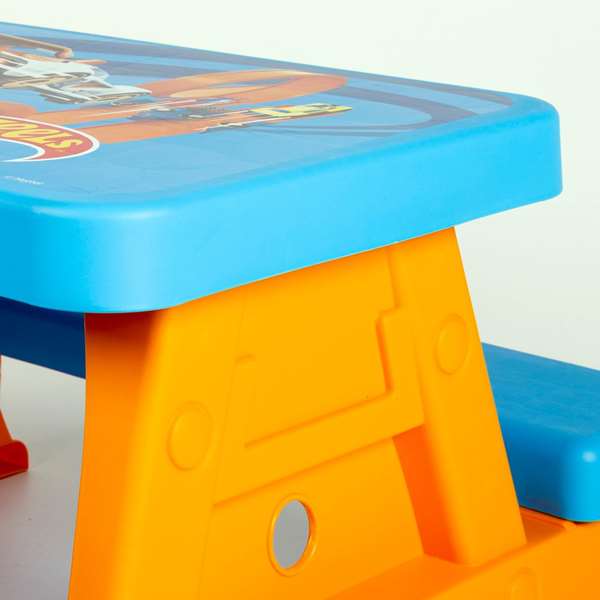 Color Baby - Mesa picnic infantil +24m Hot Wheels - Table de pique-nique pour enfants dès 24 mois, plastique