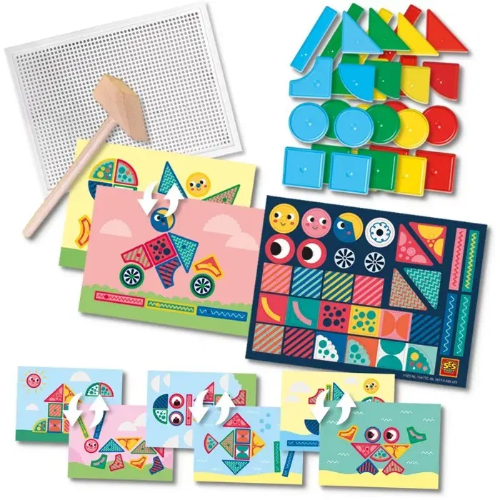 Ses Creative My First Jeux de Tap Tap Fantaisie pour Enfant à partir de 12 Mois - Jeu Créatif avec Marteau Sécuritaire et Formes en Plastique