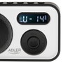 Adler Radio numérique PLL AM/FM AD 1906 avec réglage automatique, écran LCD, réveil et alarme, USB-C, 12,5 x 3 x 7,5 cm