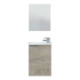 Forés/Arkit Mueble de salle de bain compact Roble Alaska 40 cm avec lavabo résine et miroir
