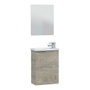 Forés/Arkit Mueble de salle de bain compact Roble Alaska 40 cm avec lavabo résine et miroir