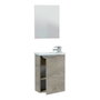 Forés/Arkit Mueble de salle de bain compact Roble Alaska 40 cm avec lavabo résine et miroir