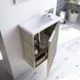 Forés/Arkit Mueble de salle de bain compact Roble Alaska 40 cm avec lavabo résine et miroir