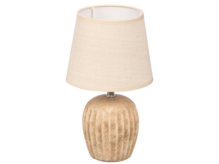 Giftdecor Lampe Vieillie Rayures Verticales 27 cm Céramique Tissu Marron (Set de 8)