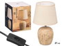 Giftdecor Lampe Vieillie Rayures Verticales 27 cm Céramique Tissu Marron (Set de 8)