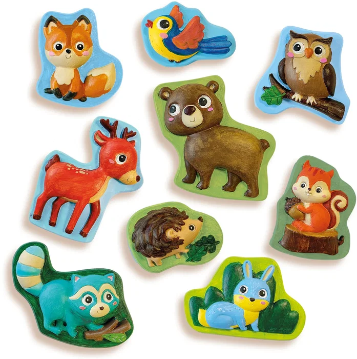 Ses Creative Kit d'Activité Manuelle Moulage et Peinture Animaux de la Forêt pour Enfants dès 5 Ans - Idée Cadeau Fille Garçon