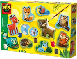 Ses Creative Kit d'Activité Manuelle Moulage et Peinture Animaux de la Forêt pour Enfants dès 5 Ans - Idée Cadeau Fille Garçon