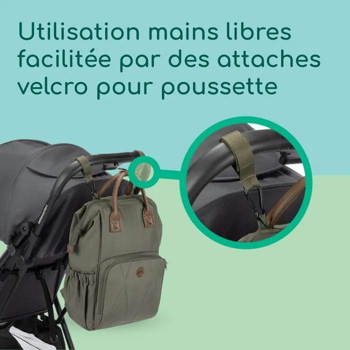 Bebeconfort Sac à dos à langer Mineral Green avec matelas inclus