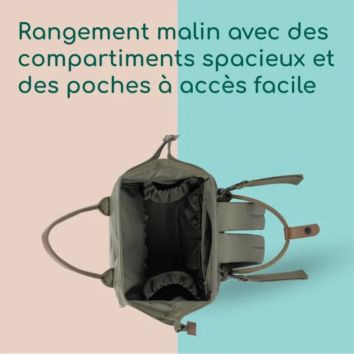 Bebeconfort Sac à dos à langer Mineral Green avec matelas inclus