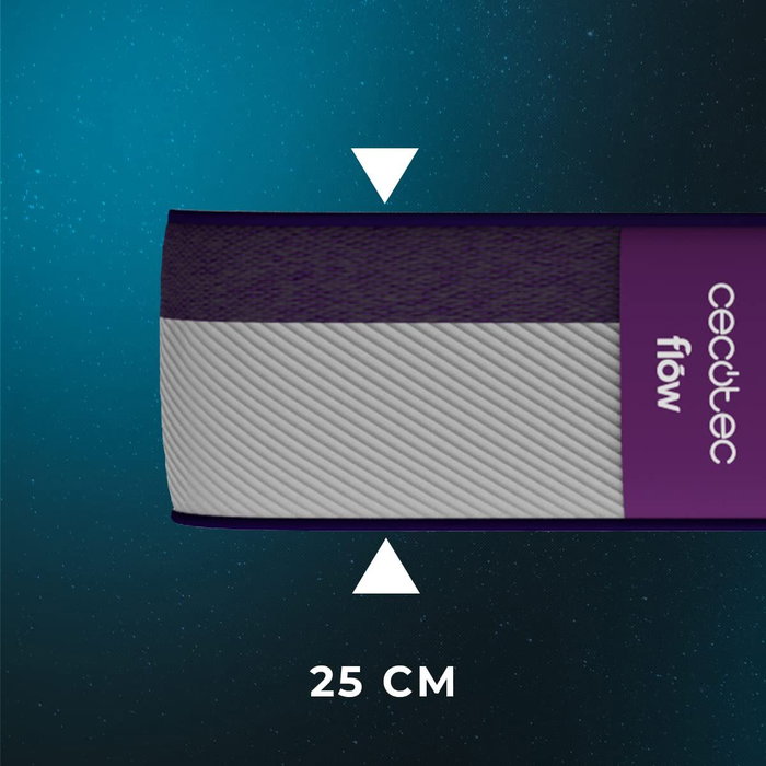 Matelas Viscoélastique Cecotec Flow PureVital 3900 135x190 cm Ferme 25 cm Multicouche