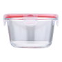 San Ignacio Boîte hermétique en verre borosilicate Toledo 500 ml, ronde, 12,5 x 7 cm, avec 4 fermetures, compatible micro-ondes et lave-vaisselle