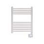 Edm Radiateur/Sèche-serviette électrique 400W blanc avec temporisateur 24h, contrôle tactile LED, IP24, 50x70x5.3cm