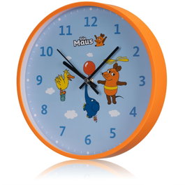 DieMaus Horloge murale pour enfants Souris, Éléphant et Canard - Bleu
