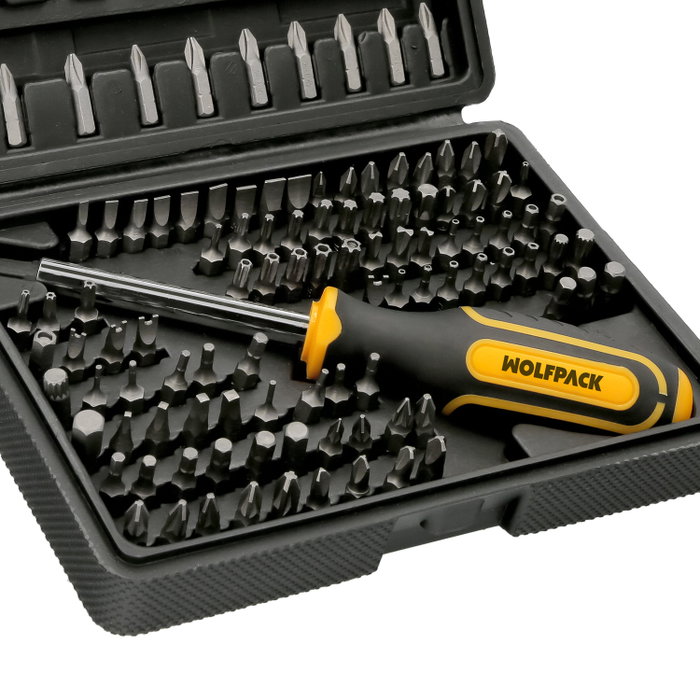 WOLFPACK LINEA PROFESIONAL Jeu d'embouts et de douilles 1/4'' avec mallette 122 pièces WOLFPACK LINEA PROFESIONAL Jeu d'embouts et de douilles 1/4'' avec mallette 122 pièces