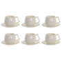 Jeu de 6 tasses avec plat Home ESPRIT Blanc Porcelaine 120 ml