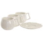 Jeu de 6 tasses avec plat Home ESPRIT Blanc Porcelaine 120 ml