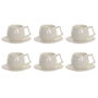 Jeu de 6 tasses avec plat Home ESPRIT Blanc Porcelaine 120 ml