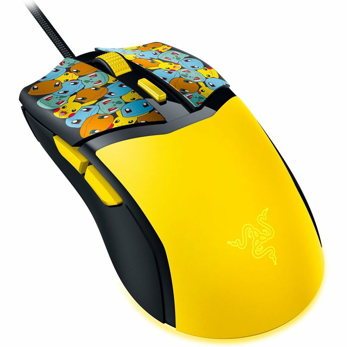Razer Cobra - Souris gaming sans fil pour droitier - Édition Pokémon Kanto Starters Jaune - 8500 DPI - Rétroéclairage RGB - Noir