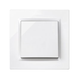 Simon Réf. 10 Interrupteur va-et-vient blanc avec cadre - Plastique - IP20 - 10AX 250V - 8,4x4,5x8,4 cm