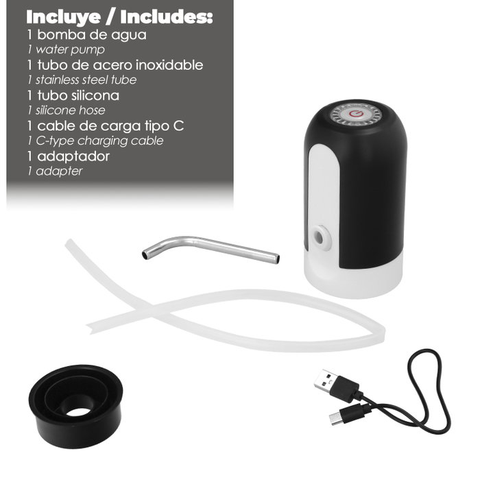 ORYX Dispensateur d'eau automatique pour bonbonnes et bouteilles avec chargeur USB Type-C