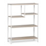 MobleKit Étagère Blanc Marron Bois Métal 75 x 30 x 100 cm