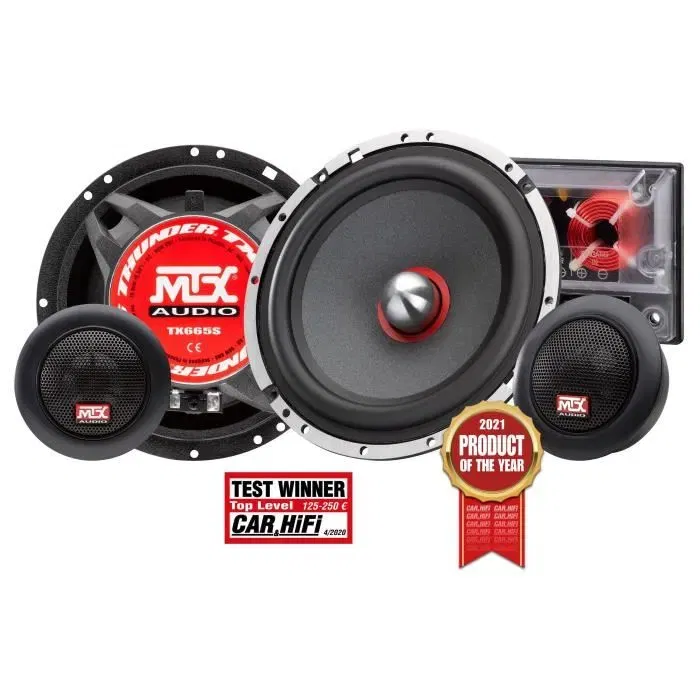 MTX Audio Kit Haut-parleurs 2 voies 16,5 cm 90W RMS 4 Ohms - Châssis Aluminium, Bobine 30 mm, Tweeter Néodyme 28 mm